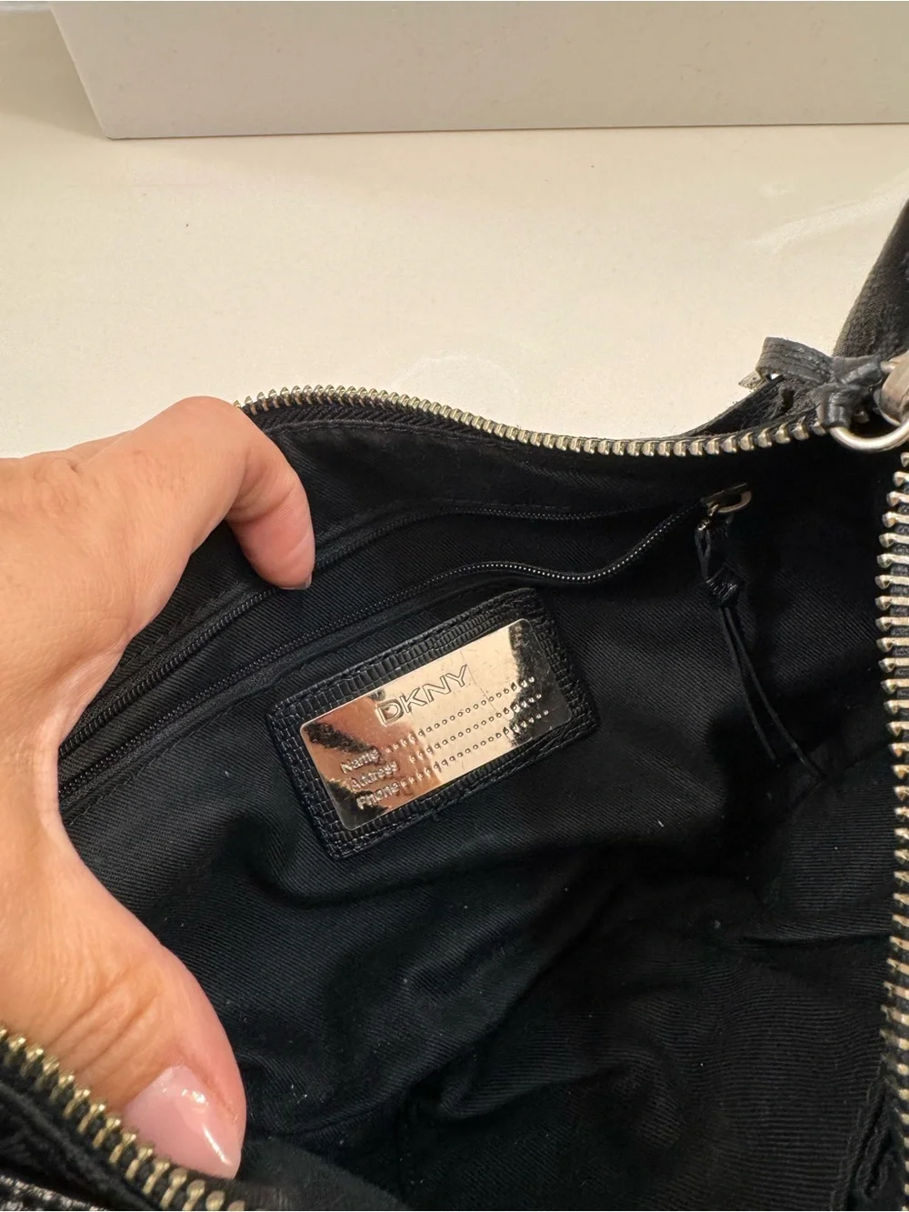 DKNY Black Monogram Crossbody Shoulder Bag